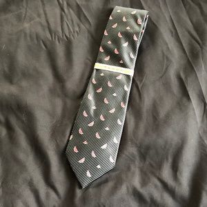 TANGO Watermelon Black Stripe 100% Silk Tie